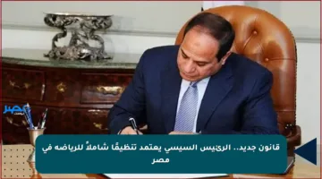 قانون جديد.. الرئيس السيسي يعتمد تنظيمًا شاملاً للرياضة في مصر